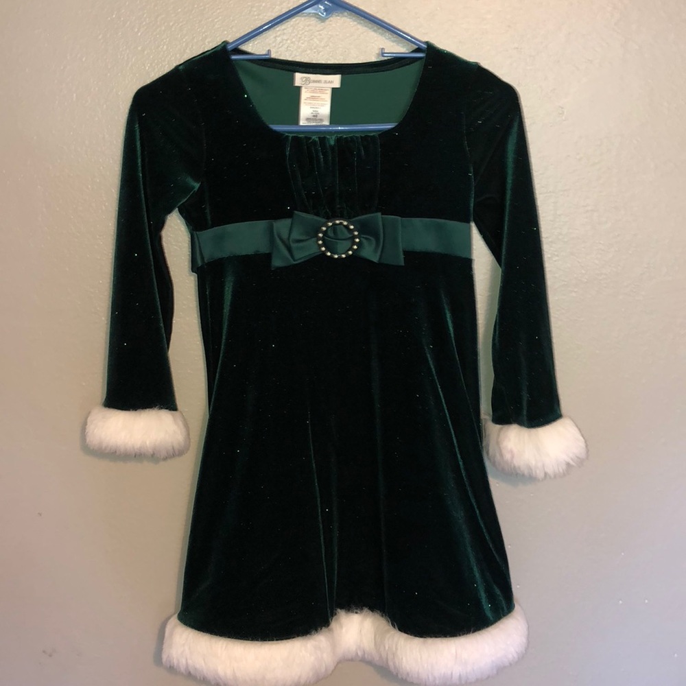 Girls Green Christmas Dress